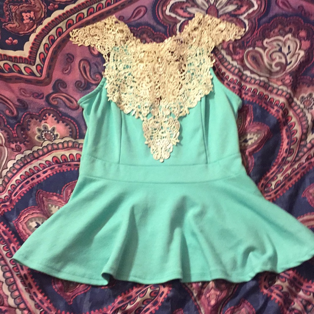 SOLD! High neck peplum top